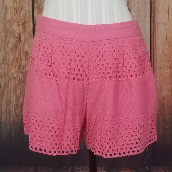 Daniel Cremieux Pants - Cremieux Med Rise  pink eyelet embroidered shorts